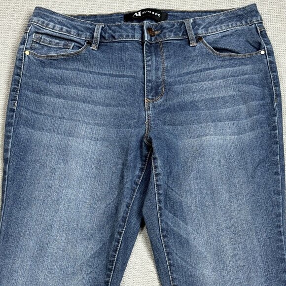 A&I Womens Blue Denim Jeans Slim Boot Mid Rise Medium Wash Stretch Size 12 - Picture 3 of 11
